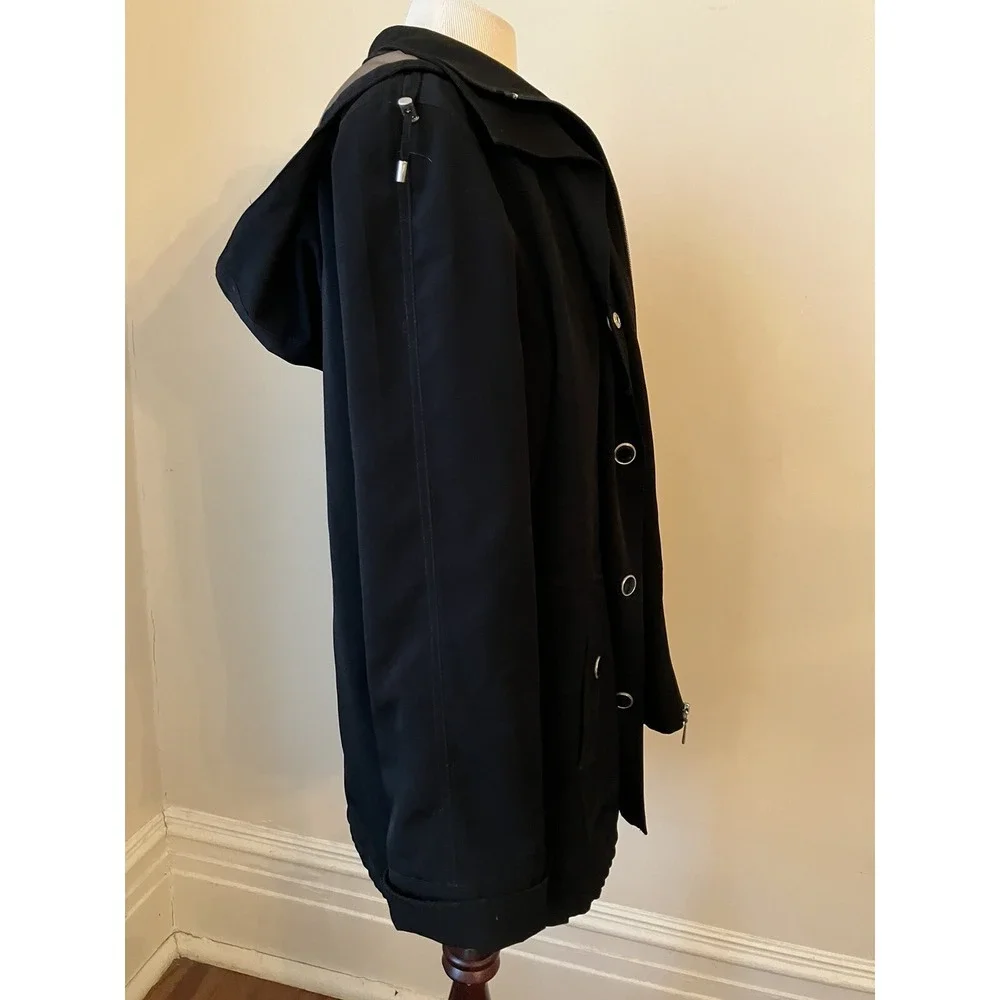 Gallery women's coat Size Med Black Removeable‎ Hood